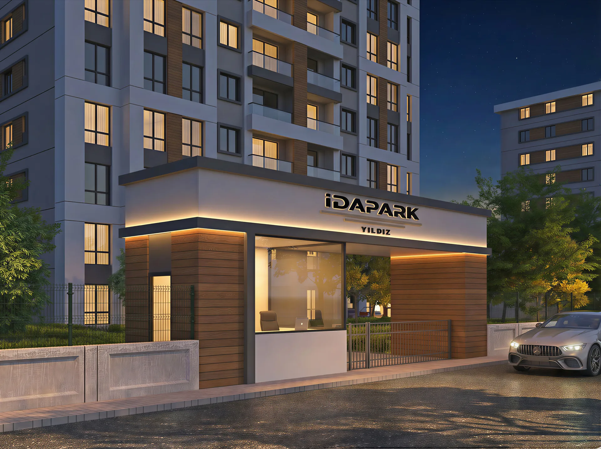İdapark Yıldız Evleri gece görseli
